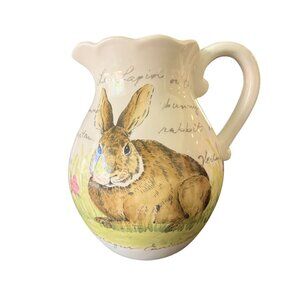 Postcard Bunny By Maxcera Ceramic Pitcher Easter Rabbit